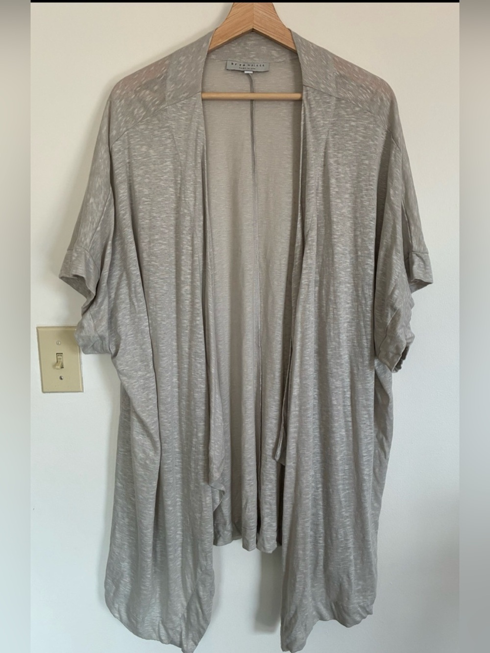 Bryn Walker Cardigan XL Gray Silk Linen Cotton Drape Lightweight lagenlook